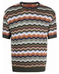 Мужская разноцветная футболка с круглым вырезом с узором зигзаг от Missoni