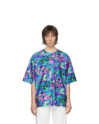 Мужская разноцветная футболка с круглым вырезом с цветочным принтом от Dries Van Noten