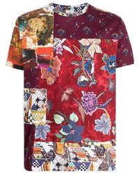 Мужская разноцветная футболка с круглым вырезом с цветочным принтом от Etro