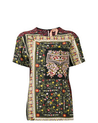 Женская разноцветная футболка с круглым вырезом с цветочным принтом от N°21