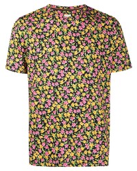 Мужская разноцветная футболка с круглым вырезом с цветочным принтом от Paul Smith