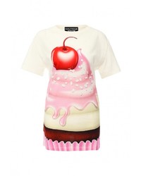 Женская разноцветная футболка с круглым вырезом от Boutique Moschino