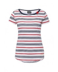 Женская разноцветная футболка с круглым вырезом от EA7