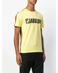 Мужская разноцветная футболка с круглым вырезом от Fendi