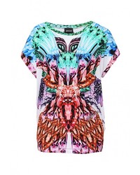 Женская разноцветная футболка с круглым вырезом от Just Cavalli