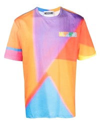 Мужская разноцветная футболка с круглым вырезом от Moschino
