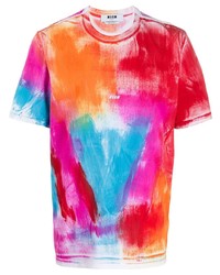 Мужская разноцветная футболка с круглым вырезом от MSGM