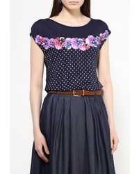 Женская разноцветная футболка с круглым вырезом от Sela