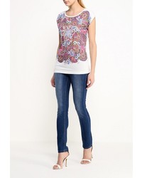 Женская разноцветная футболка с круглым вырезом от Sela