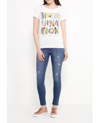 Женская разноцветная футболка с круглым вырезом от Sela