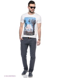 Мужская разноцветная футболка с принтом от Oodji