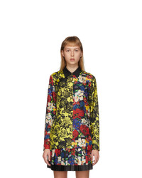 Разноцветная шелковая блуза на пуговицах