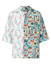 Мужская разноцветная шелковая рубашка с коротким рукавом с принтом от Charles Jeffrey Loverboy