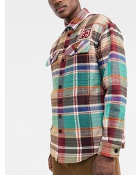 Мужская разноцветная шерстяная рубашка с длинным рукавом в шотландскую клетку от DSQUARED2