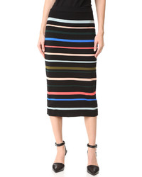 Разноцветная юбка-карандаш в горизонтальную полоску от Lela Rose