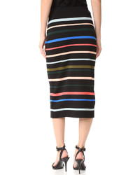 Разноцветная юбка-карандаш в горизонтальную полоску от Lela Rose