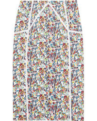 Разноцветная юбка-карандаш с цветочным принтом от Versace
