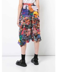 Разноцветная юбка-миди в стиле пэчворк от Comme des Garcons
