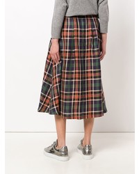Разноцветная юбка-миди в шотландскую клетку от Societe Anonyme