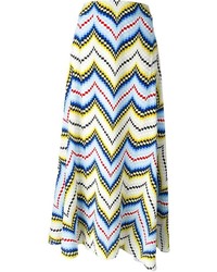 Разноцветная юбка-миди с узором зигзаг от Kenzo