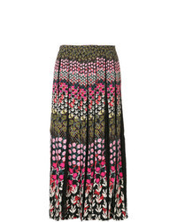 Разноцветная юбка-миди с цветочным принтом