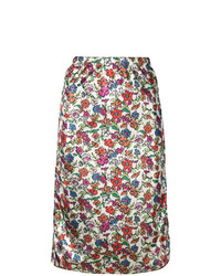 Разноцветная юбка-миди с цветочным принтом от Marni