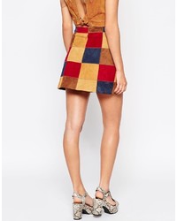 Разноцветная юбка на пуговицах в стиле пэчворк от Asos