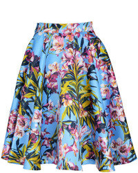 Разноцветная юбка с цветочным принтом