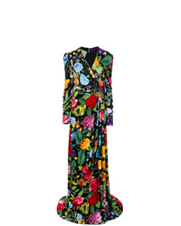Разноцветное вечернее платье с цветочным принтом от Gucci