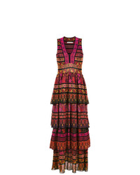 Разноцветное вязаное вечернее платье от Cecilia Prado
