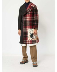 Разноцветное длинное пальто в шотландскую клетку от Gucci