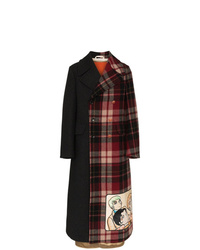 Разноцветное длинное пальто в шотландскую клетку от Gucci