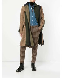 Разноцветное длинное пальто от Sacai