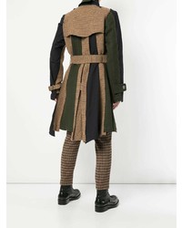 Разноцветное длинное пальто от Sacai