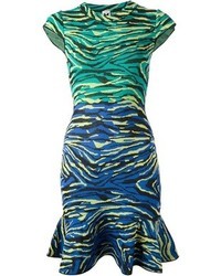 Разноцветное коктейльное платье в горизонтальную полоску от M Missoni