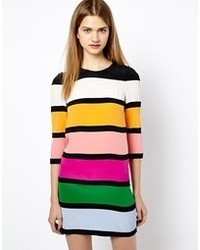 Разноцветное коктейльное платье в горизонтальную полоску от Sonia Rykiel