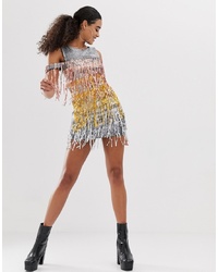 Разноцветное облегающее платье с пайетками от Jaded London