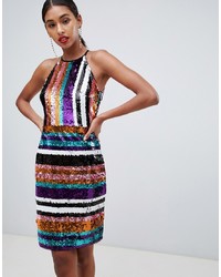 Разноцветное облегающее платье с пайетками от TFNC