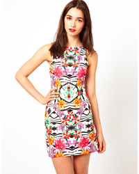 Разноцветное облегающее платье с цветочным принтом от A Wear