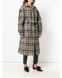 Женское разноцветное пальто в клетку от Miu Miu