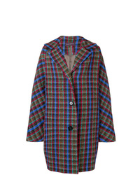 Женское разноцветное пальто в шотландскую клетку от Talbot Runhof
