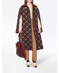 Разноцветное пальто-накидка с принтом от Gucci