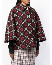 Разноцветное пальто-накидка с принтом от Gucci