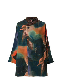 Женское разноцветное пальто с принтом от Ermanno Gallamini