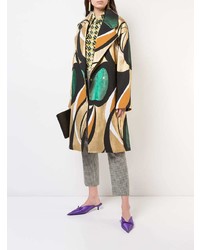 Женское разноцветное пальто с принтом от Rochas