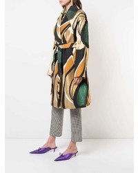 Женское разноцветное пальто с принтом от Rochas