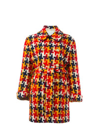 Женское разноцветное пальто с узором "гусиные лапки" от Moschino Vintage