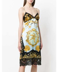 Разноцветное платье-комбинация с принтом от Versace