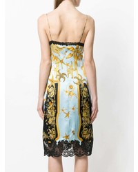 Разноцветное платье-комбинация с принтом от Versace