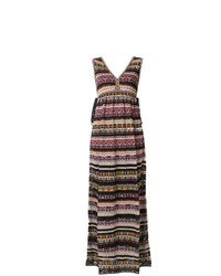 Разноцветное платье-макси в горизонтальную полоску от M Missoni